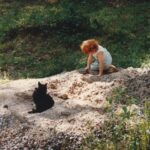 Maggie Geha Instagram - Baby me & Lucky 🍀🐈‍⬛