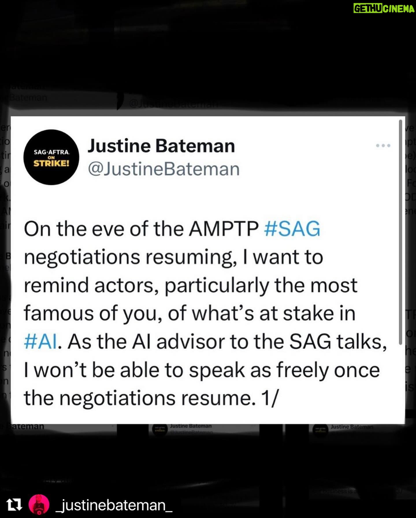 Maggie Gyllenhaal Instagram - Go to credo23.com/AIinFilm for video demos of #ai abuses of actors. @_justinebateman_ @sagaftra @gaardsars @jakegyllenhaal @jamieleecurtis @jessicachastain @dakotajohnson etc