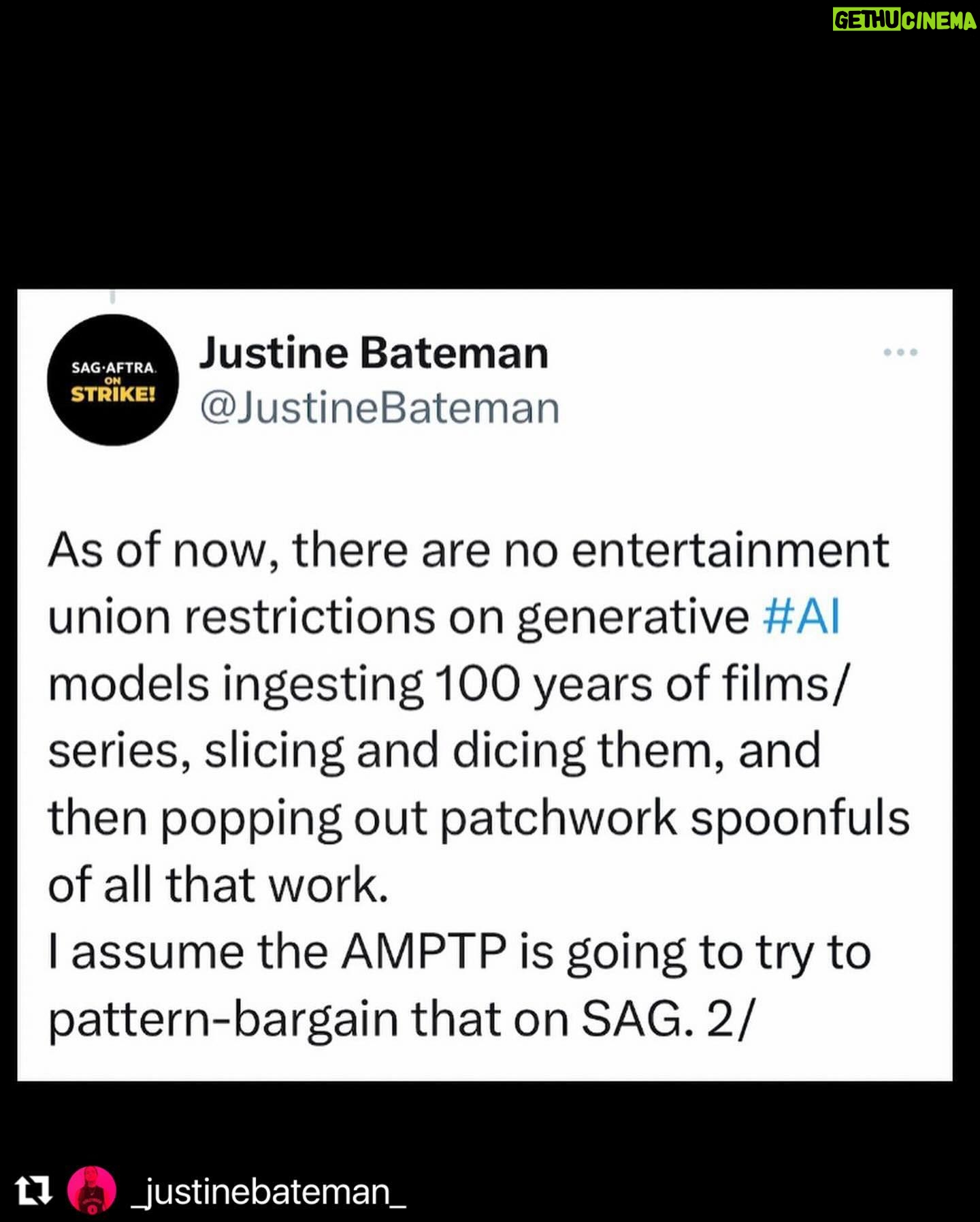 Maggie Gyllenhaal Instagram - Go to credo23.com/AIinFilm for video demos of #ai abuses of actors. @_justinebateman_ @sagaftra @gaardsars @jakegyllenhaal @jamieleecurtis @jessicachastain @dakotajohnson etc