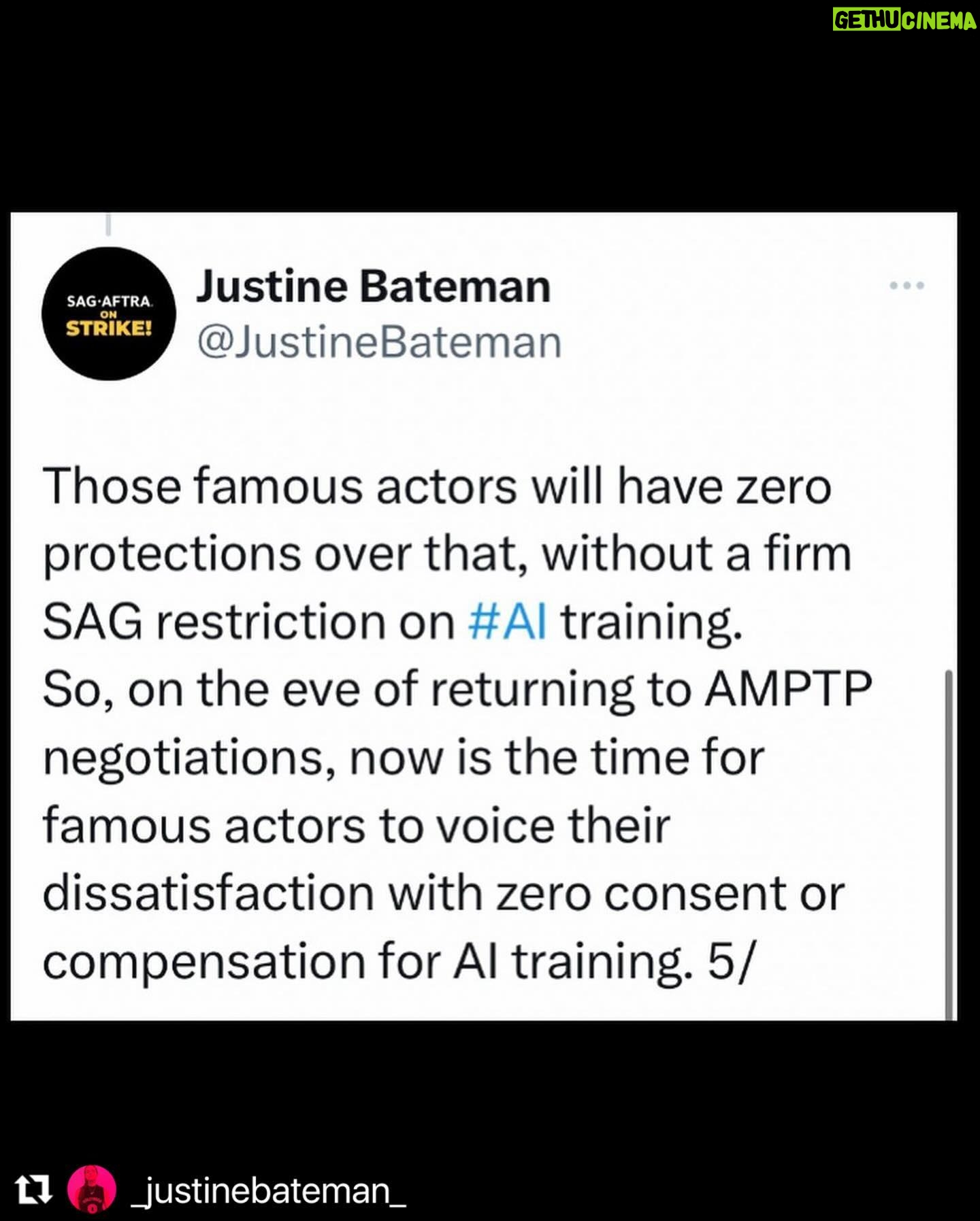 Maggie Gyllenhaal Instagram - Go to credo23.com/AIinFilm for video demos of #ai abuses of actors. @_justinebateman_ @sagaftra @gaardsars @jakegyllenhaal @jamieleecurtis @jessicachastain @dakotajohnson etc