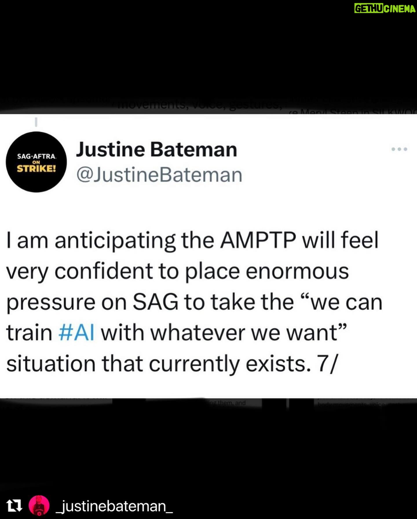 Maggie Gyllenhaal Instagram - Go to credo23.com/AIinFilm for video demos of #ai abuses of actors. @_justinebateman_ @sagaftra @gaardsars @jakegyllenhaal @jamieleecurtis @jessicachastain @dakotajohnson etc