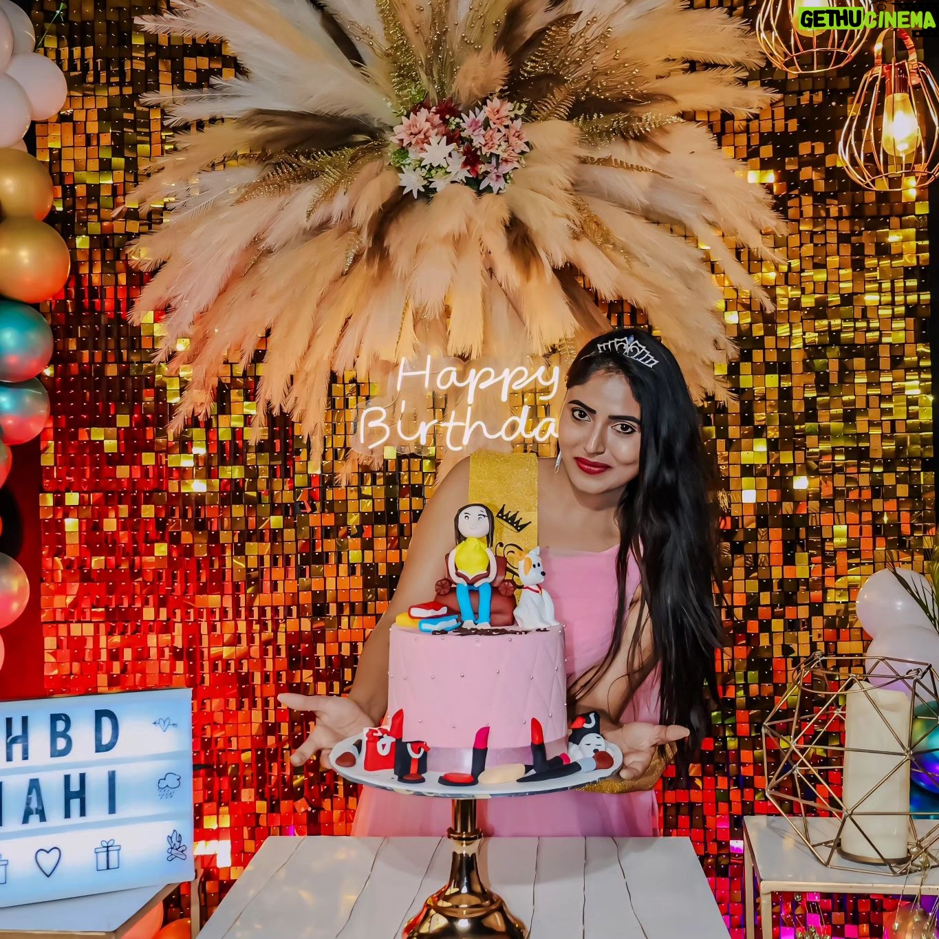 Mahi Maheswari Instagram - Outfit by👗:::@srimedhasbotique Decoration celebration by:::@bingetown_in . After living another year, I’m thankful to God that he has blessed me so much- and that I’m a real blessing to others. Happy birthday to me. . #style #follow #like #fashion #instagood #photooftheday #picoftheday #smile #girl #followme #instalike #cute #instadaily #me #beautiful #food #art #selfie #fun #friends #look #igers #happy #nature #bestoftheday #model #captionplus