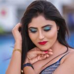 Mahi Maheswari Instagram - Eyes can speak more sweeter than words Pic by. @ravi_cross_clickx makeover. @sreebridalmakeup dress @myroopamsboutique