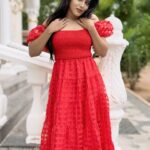 Mahi Maheswari Instagram – 👗 @myroopamsboutique.  #Clothing #Hair #Joint #Hand #Hairstyle #Photograph #Shoulder #Leg #One-PieceGarment #Smile #Neck