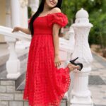 Mahi Maheswari Instagram – 👗 @myroopamsboutique.  #Clothing #Hair #Joint #Hand #Hairstyle #Photograph #Shoulder #Leg #One-PieceGarment #Smile #Neck