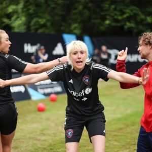 Maisie Adam Instagram - Attempted to lead the inaugural @socceraid Eurocamp Games yesterday and it quickly descended into pure chaos, due largely to my total lack of authority on the pitch (and a total lack of respect from my footballing colleagues thank you very much!!) 
England might have nabbed that win, but that’s all they’re getting. Game on. Tune into itv tonight at 6pm to watch the World XI go for our 6th successive victory!