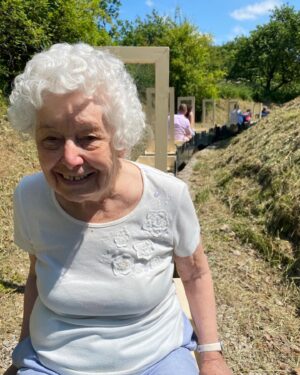 Maisie Adam Instagram - My brilliant Nanna passed away on Saturday, exactly one month after our last shared birthday. 
I absolutely adored her. She was a truly phenomenal woman with an incredibly witty sense of humour, an impeccable style and love of bold colours, and she had the kindest heart I’ve ever known. 

Whoever you were, she would instinctively hold your hand within 5 seconds of you sitting down with her. When she held your hand she would always comment on how cold they were before following that with a smile and “You know what they say about people with cold hands? Cold hands, warm heart”. 

She was one of those people who did life exactly how you’re meant to do it. Fully, with a sense of humour, fierce determination, and a flat-out refusal to be told she couldn’t do something.

She was my Nanna, but to be honest she was a best mate as well. She gave me so much over the years; endless advice, life motto’s, jokes, tips, and catchphrases which I’ll pass on to my grandchildren one day. 
She taught me how to tell the time. 
She told me to never bother with people who are unkind. Ever.
She let me use her landline to vote for One Direction to win X Factor because “they seem like nice boys”.
She was just the best.

To spend a minute with this woman was a hoot, so to have had thirty years with her as my Nanna was the treat of a lifetime.

I’ll miss her so much, but every time I hold someone’s cold hands I’ll think of the woman with the warmest heart. 
Dorothy Adam 24.01.1930 - 24.02.2024 ❤️

1. Newby Hall miniature railway being graced with her presence
2. seriously considering adopting this lamb that came in to visit her Care Home 
3. She would constantly try on Mike’s glasses which resulted in a bit of a Barry Cryer aesthetic
4. when I took this photo of her and my brother and she decided to shake his hand, resulting in it looking like an announcement of a League Two player signing a loan deal for the rest of the season
5. post-Panto, seconds away from saying “Cold Hands Warm Heart” to me. 
6. Seconds away from saying “Cold Hands, Warm Heart” to Mike. 
7. Christmas dinner 
8. The original inspiration for the album art of Lady Gaga’s ‘Joanne’
9. Birthday Queens 👯‍♀️
10. ❤️