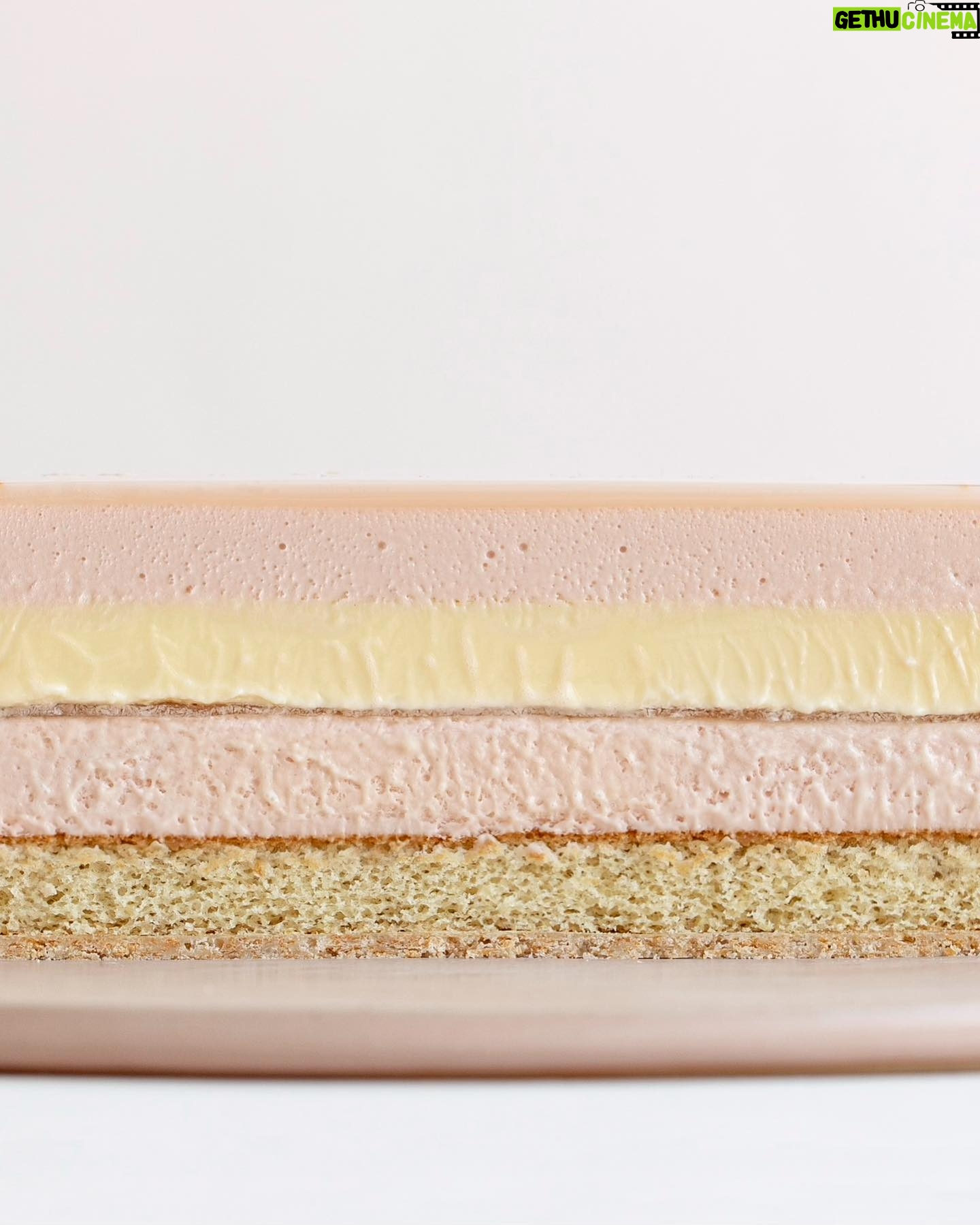 Maja Vase Instagram - RECIPE for you: Glittery strawberry champagne cake 🍓🍾 Pretty perfect for New Year’s Eve ✨ REKLAME / AD for @estatecoffee.dk #valrhona
Serves 8
CRUNCHY BASE
50 g Ivoire 35 % from Valrhona
20 g feuilletine
10 g popping candy
a bit of lemon zest SPONGE CAKE 35 g sugar
1 egg
35 g flour 1/4 tsp baking powder CHAMPAGNE GELÉE
1/2 leaf of gelatine
35 ml reduced champagne CHAMPAGNE CREMEUX
1/2 leaf of gelatine
140 g Ivoire 35 % from Valrhona
2 egg yolks
15 g sugar
100 ml heavy cream
50 ml reduced champagne
10 ml lemon juice STRAWBERRY MOUSSE
1 1/2 leaves of gelatine
220 g Ivoire 35 % from Valrhona 100 g strawberry purée 10 ml lemon juice
220 ml heavy cream GLAZE
3 leaves of gelatine
75 g Ivoire 35 % from Valrhona
50 ml heavy cream
25 ml water
75 g sugar 75 g glucose syrup
pink food coloring DECORATION
chocolate belts
mini macarons
chocolate decoration edible gold leaf DECORATION
chocolate belts
mini macarons
chocolate decoration edible gold leaf INSTRUCTIONS 👇🏻