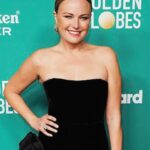 Malin Åkerman Instagram - A golden affair 💫 #goldenglobes #parties Congrats to all the nominees and winners this year 🍾 dress @yvonthelabel shoes @stuartweitzman earrings @carolinesvedbom @molly_levin @billboard @goldenglobes @nailsbybao888