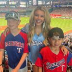 Mallory James Mahoney Instagram - ❤️⚾️🩵 nothing better than fun with the family enjoying a game❤️⚾️🩵Loving my custom throwback powder blue jersey from the @rangers Tough loss for the Texas Rangers But, It was still a great day to be at the ballpark and such a fun exciting game! ❤️⚾️💙