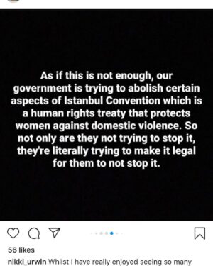 Mandalynn Carlson Instagram - Challenge accepted from @helen561 #womensupportingwomen i thought @nikki_urwin did a wonderful job explaining the meaning behind this challenge so please swipe to read her post and follow @auturkishculturalclub for updates on how we can help and stay informed on why this is so important. 
.
.
.
#turkishfemicideawareness #womenempowerment #protectwomen #challengeaccepted #womenempoweringwomen #womensrights #feminism
