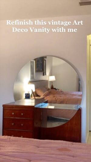 Mandalynn Carlson Instagram - Refinish this vintage 1930s Art Deco Vanity with my that I got off Fbook Marketplace 😇💪🏼