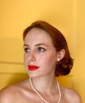 Mandalynn Carlson Instagram - When bored at home... this is what happens 😇 inspired by the wonderful Grace Kelly 
.
If anyone does hair and wants to help me do a 30s look, message me!! The hair is a big ole struggle for me 😂 
.
.
.
#gracekelly #50sfashion #50sstyle #50saesthetic #1950sfashion #1950sstyle #mandalynncarlson #decades #actresslife #actress🎬 #actresses #redhairdontcare #redhaircolor #redhaired #redhairgirl #redheads_of_insta #redheadgirl