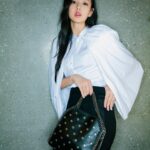 Mandy Tam Man-Huen Instagram - Fit Check: Black, White & Sliver 🖤🤍 #StellaMcCartney #StellaMcCartneyLandmarkHK @StellaMcCartney #FalabellaForever