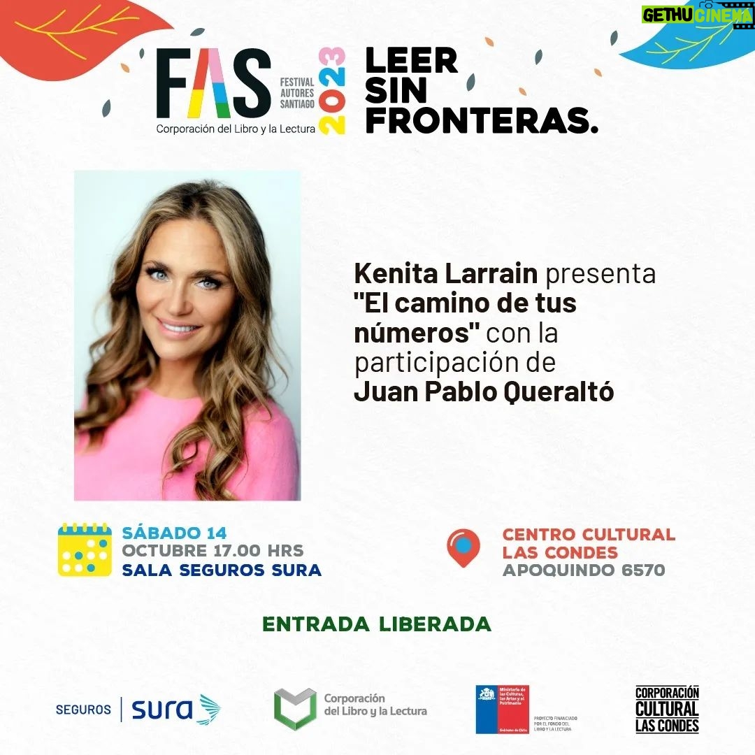 María Eugenia Larraín Instagram - ¡Holaa a todos! ☺️ Estoy muy emocionada porque mañana presentaré mi libro “El camino de tus números” en el escenario principal del Festival de Autores Santiago @festivaldeautores 🤗 donde podremos sacarnos fotitos y también firmaré sus libros, pueden llevar el suyo o adquirirlo en el festival. La entrada es gratuita ¡Los espero! ☺️ Ubicación: Centro Cultural Las Condes, Apoquindo 6570. Día: 14 de octubre. Horario: Desde las 17:00 horas. #elcaminodetusnumeros #numerologia #sanacion #autoconocimiento #karma #festivaldeautores #firmas #culturallascondes #lectores