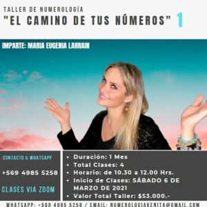 María Eugenia Larraín Instagram - TALLER " El camino de tus Números"... a través del Autoconocimiento podras hacer cambios favorables en tu vida... te espero!!!