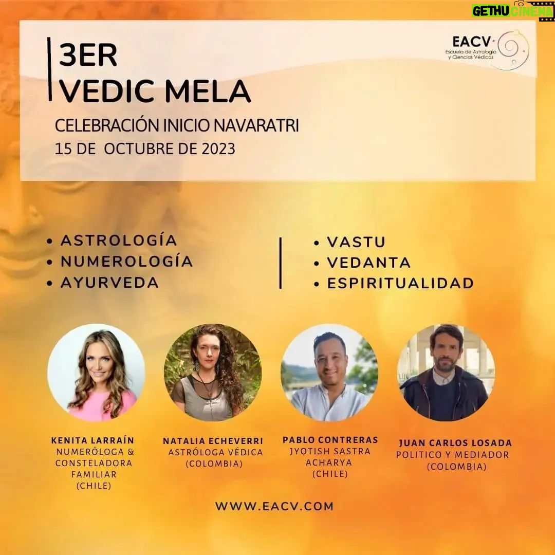 María Eugenia Larraín Instagram - ¡Que emoción! 😊 Les cuento que hoy desde las 17:40 PM participaré como expositora en la conferencia online de la Escuela de Astrología y Ciencias Védicas de Colombia @eacv.cienciasvedicas en donde podré compartir mis conocimientos sobre numerología. 💖💖💖 Mela en sánskrito significa “gran encuentro” y honrando a la Diosa Durga el festival de Navaratri iniciará con una ofrenda de conocimiento hacia la madre universal. 🤗 Me siento muy honrada de ser parte de este encuentro. Que la paz, abundancia y sabiduría bendigan sus vidas. 💖💖💖 #numerologia #astrologia #cienciasvedicas #colombia #chile #escueladeastrologiaycienciasvedicas #tedtalks #numerologiaintegrativa