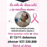 María Valenzuela Instagram – 🚨Hola a todos 🚨Esto es una urgencia ‼️La vida de Lara depende lo del pagos a realizar de sus tratamientos. Ayúdennos por el amor de Dios a lograr recaudar lo que necesita para vivir Lo que necesitamos recaudar es para poder acceder al tratamiento se nos termina el tiempo si no pagamos Lara no tiene su medicación;. Doná lo que puedas al Alias 👉AYUDAR. SALVA 
AYÚDANOS A SALVARLA Y QUE TENGA UNA VIDA FELIZ🙏
