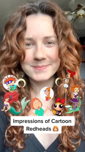 Marcella Lentz-Pope Instagram - This was my 2nd impression video I ever made.  Thought I’d share since I’m going back to cartoon hair colors.  Working on the next one now but also might need to do a part 2 for more redheads…🤔