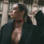 Margo Dumas Instagram - THE BEST STREET STYLE IN MY LIFE 📸💦 @bordunova.a REALLY!🥹 Outfit check: Suit @zara Chocker/lngr @zhilyovalingerie.pl Loafers/bag @prada