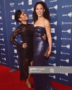 Margot Bingham Instagram - Thought apropos to post the morning for the #metgala 😏😎 ILL BE THERE ONE DAY! But until then?? Living my life at #glaadawards with the beauty, inside and out, @freemaofficial ❤️ (📸#JimSpellman #JamieMcCarthy )