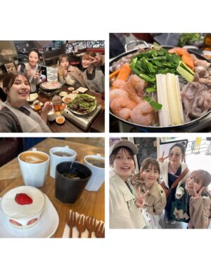 Mari Okamoto Instagram - トップスは @rakuten_lagemme だよ♡

まりなちゃん @mariannudayo 
なつきちゃん @natsuki0624kia 
まりめろ @marimero1121 
と新大久保会して楽しかった〜🥹❤️

私1番年上(笑)の同年代ママ2人に、
10個下のぴちぴちまりめろ🐰が加わって
まりめろがみんなに可愛がられてたよ😂

なつきちゃん、まりなちゃんとも、2shot撮りたかったけど、
話が止まらなすぎて楽しくて撮り忘れてた...

なのに、みんな、まりめろを撮る！！笑

楽しかった(２回目)🥲❤️❤️❤️