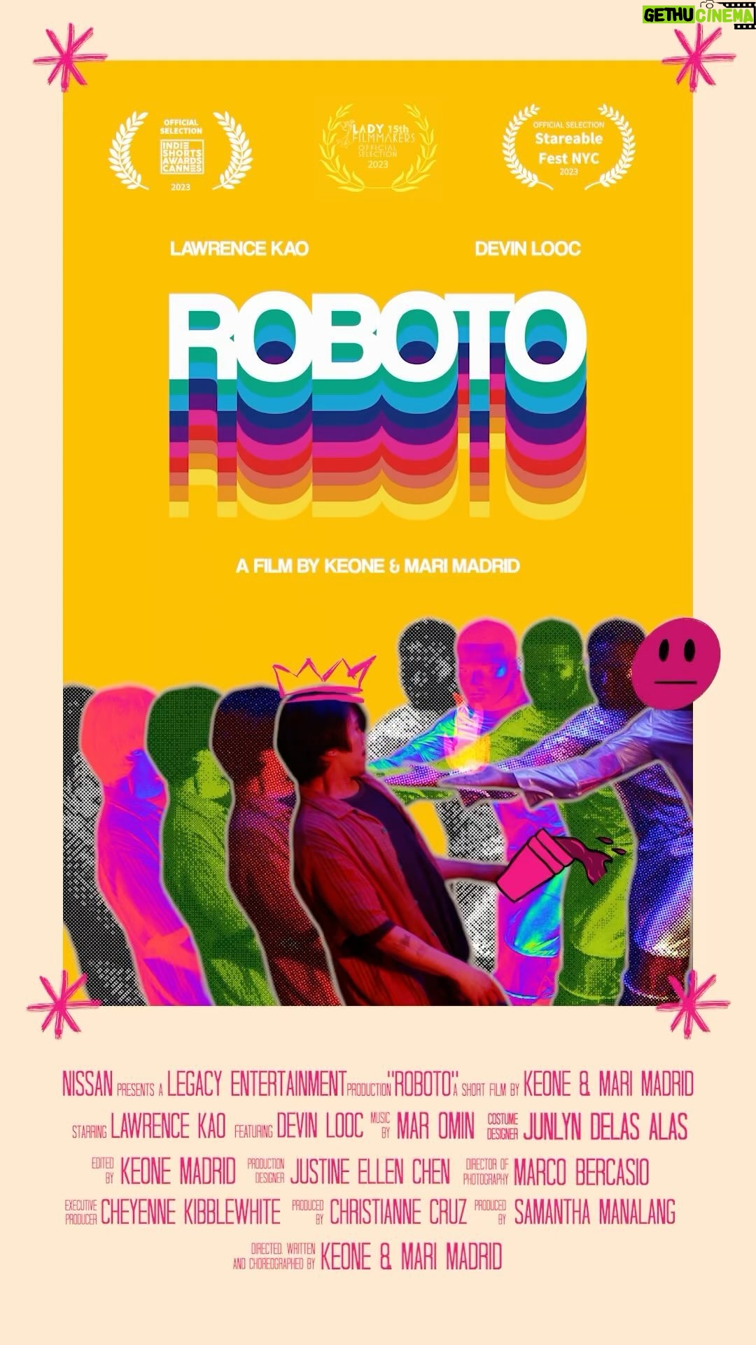 Mari Madrid Instagram - Our new film “Roboto” - coming soon… We’re grateful to finally talk about our new film which made its festival debut this last week at @ladyfilmmakers and is continuing to make its film festival tour. Can’t wait to share more about this one. Written/directed by us Madrids Starring @iamlawrencekao and @devinlooc Produced by @legacyentgroup @cheymami @christiannecruz @sammiesam310 @nissanusa us Music/score by @mar.omin DP @marcobercasio Production Design @chenjeej Wardrobe @smilesbyjunlyn & more very very special artists - can’t wait to share who else came to play 🤖