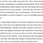 Mari Madrid Instagram – To say we got to reimagine Toxic with @thejennifersimard, Adam Godley and the company of @onemoretimebway is the Christmas wish we didn’t know we needed, but here we are.  Thank you for the feature @billboard.  Peep slides 3-6 to hear some thoughts on creating this including taking some cues from working with Billie.  Also yes they do this (and more) 8x a week and yes go get your butts over at the marquis theater to see the whole thing.

Cast in this number: 
Stepmother @thejennifersimard, Narrator Adam Godley, Belinda @ahillarsen, Betany @tesssoltau,
Belle @livbattistaa,
Rapunzel @gabriellebeckford, Esmeralda @pauline.casino, Sleeping Beauty 
@ashleychiuchiu, Gretel @seleneharo,
Clumsy @nathanlevy,
Red Riding Hood @justicemoore_, Prince Erudite @rysteele, Goldilocks @dianavaden, Princess Pea @morganweedwhitley, Little Mermaid @laurenzakrin 

Creative team
Music: @britneyspears 
Book: @hartmere
Music director: @backeys 
Orchestrations: @olmsteady   @mstine27 
Vocal Arrangements: @nadiadigiallonardo 
Music supervisor: @vaccariellopatrick 
Costume Design: @lorenelstein
Scenic Design: @annafleischle 
Sound Design: Andrew Keister
Wig Design: @nikiyamathis 
Projection Design: @svenortel 
Lighting Design: @kennethalanposner 
Film: @ellisgram 
Associate choreographer: @isidrorafae1 
Associate director: @jv_mercanti 
Creative Consultant: David Leveaux
Director/Choreographer: @_marimadrid @keonemadrid