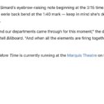 Mari Madrid Instagram – To say we got to reimagine Toxic with @thejennifersimard, Adam Godley and the company of @onemoretimebway is the Christmas wish we didn’t know we needed, but here we are.  Thank you for the feature @billboard.  Peep slides 3-6 to hear some thoughts on creating this including taking some cues from working with Billie.  Also yes they do this (and more) 8x a week and yes go get your butts over at the marquis theater to see the whole thing.

Cast in this number: 
Stepmother @thejennifersimard, Narrator Adam Godley, Belinda @ahillarsen, Betany @tesssoltau,
Belle @livbattistaa,
Rapunzel @gabriellebeckford, Esmeralda @pauline.casino, Sleeping Beauty 
@ashleychiuchiu, Gretel @seleneharo,
Clumsy @nathanlevy,
Red Riding Hood @justicemoore_, Prince Erudite @rysteele, Goldilocks @dianavaden, Princess Pea @morganweedwhitley, Little Mermaid @laurenzakrin 

Creative team
Music: @britneyspears 
Book: @hartmere
Music director: @backeys 
Orchestrations: @olmsteady   @mstine27 
Vocal Arrangements: @nadiadigiallonardo 
Music supervisor: @vaccariellopatrick 
Costume Design: @lorenelstein
Scenic Design: @annafleischle 
Sound Design: Andrew Keister
Wig Design: @nikiyamathis 
Projection Design: @svenortel 
Lighting Design: @kennethalanposner 
Film: @ellisgram 
Associate choreographer: @isidrorafae1 
Associate director: @jv_mercanti 
Creative Consultant: David Leveaux
Director/Choreographer: @_marimadrid @keonemadrid