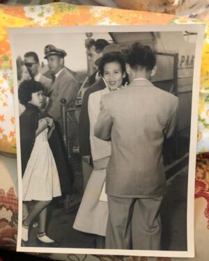 Mari Madrid Instagram - My Grandma Loling (yes Loling) touching US soil for the first time in 1953, at 27 years old.  My Grandpa Candido is facing her.  He was 17 years her senior and a steward for the US Merchant Marines.  He originally came to the US in 1928, at 19 years old as a farm laborer first in Hawaii, then north of Sacramento, CA.  Looking at old records, we were/are the exact same height and weight, my heart swells. 

My Grandpa holed up in an Italian family's barn through the Great Depression.  When he first came to the US, family legend has it he would walk the streets with an ice pick in his suit as protection.  Apparently it was common for Filipinos back then because not all parts of town were friendly for them.  Back in the PI, my Grandma hid from Japanese soldiers during the occupation during WWII, dodging bayonets that would pierce through the walls of their bamboo homes.  She started high school at 20 because the war paused her education.  These are just some snippets of their stories.

What I have now, is because of what they achieved, endured, and built.  I am so grateful to be Filipino American and proud to come from people of absolute RESILIENCE.  Thank you Lola and Lolo for paving the way for the generations that follow you.  Sharing because these stories are our history - hard-earned and we are the keepers.  Happy Filipino American History Month y'all!  #filipinoamericanhistorymonth