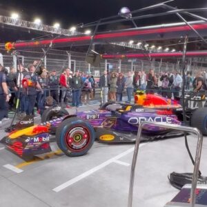 Maria Ho Instagram - High octane scenes from the inaugural F1 Las Vegas Grand Prix. Swipe to hear what kind of music they listen to in the Red Bull Racing garage. 

#pokerlife #formula1 
@pokerstars #redspadepass