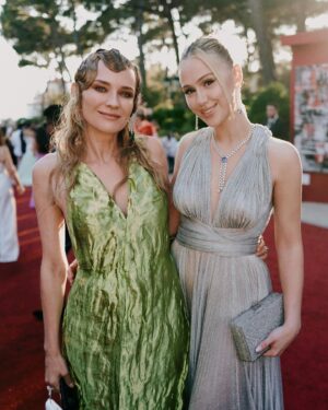 Maria Bakalova Instagram - Thank you @festivaldecannes for the opportunity to meet and spend time with some of my biggest idols, the actresses who’s always been an inspiration to me ❤️ 
… this is an appreciation post of these extraordinary women! 
@demimoore #CateBlanchett @isabelle.huppert @dianekruger 👑👑👑👑

📸: @emiliomadrid 
💃: @highheelprncess 
💇‍♀️: @patrickwilson
💄: @jamesmolloymakeupartist