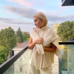 Maria Bakalova Instagram – time for some pink skies and cashmere 🤍 @sensehotelsofia