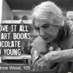 Maria Bello Instagram - Beatrice Wood (March 3, 1893 – March 12, 1998) is one of my inspirations for living the second half of my life with passion and grace. She was an American artist and studio potter involved in the Avant Garde movement in the United States. She had earlier studied art and theater in Paris, and was working in New York as an actress. She later worked at sculpture and pottery in her studio in Ojai. Wood was characterized as the “Mama of Dada”. She was openly in a sort of love triangle with two male friends and colleagues - Marcel Duchamp and Henri-Pierre Roche. She wore her traditional dress of colorful saris and Indian jewelry til the day she died at 105. It is said she had lovers until she was 100. And when asked the secret to her longevity she said “I owe it all to art, books, chocolate and young men”. I doubt she was ever thinking about her weight or waddle or wrinkles. She created her life and only continued to live in passion. Bring it on Beatrice! To read more about her get her autobiography - I Shock Myself. Order from @harrietts_bookshop