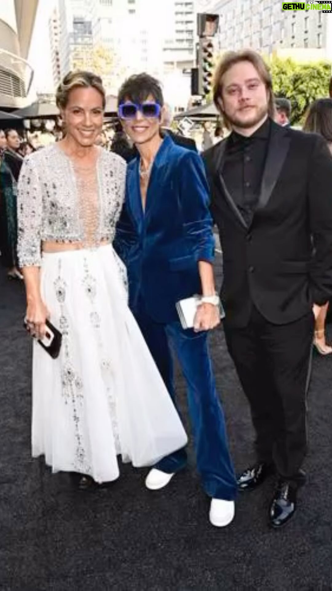Maria Bello Instagram - Best dates ever to the Emmys where once again @beef_netflix_official slayed! Makeup: @lindahaymakeup Hair: @philipcarreonstyle Dress: @georgeshobeika Styling: @highheelprincesss
