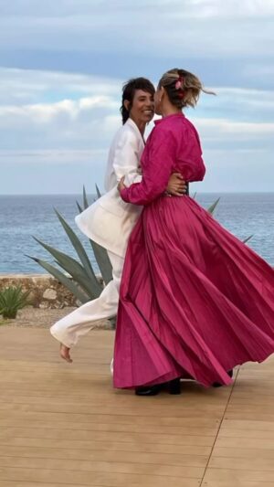 Maria Bello Instagram - We did it! We were so blessed this weekend to celebrate our union surrounded by family and friends. Thank you all so much for being on this journey with us! We promise to Love, to stay curious and to always dance and find joy together. Thank you @montageloscabos 
For an extraordinary weekend at your fairy tale resort. 
And @chefxs for the exquisite food! 

Makeup - @luiscascomakeup
Hair - @philipcarreonstyle
Stylist - @highheelprncess
Dress and suit @Dior 
Photographer @sandrinegomezphotography
Wedding planner - @karlacasillasandco