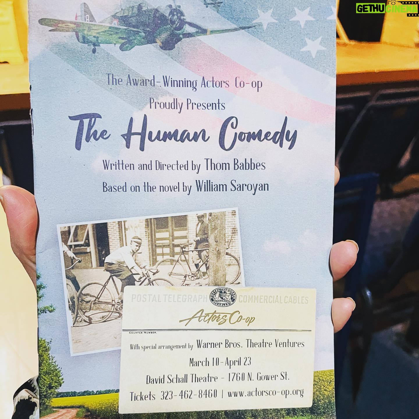 Maria Canals-Barrera Instagram - An amazing night of theatre last night! @actorscoop Don’t miss it!! “Every bit as entertaining as it is inspirational, The Human Comedy is Actors Co-op at it top-drawer best.” --Stage Scene LA “The Actors Co-op production of THE HUMAN COMEDY puts on a masterclass in storytelling.” – LA Theatre Bites “Thom Babbes adapted and directed the play and, in a masterful stroke of utter genius.” – Noho Arts District.com