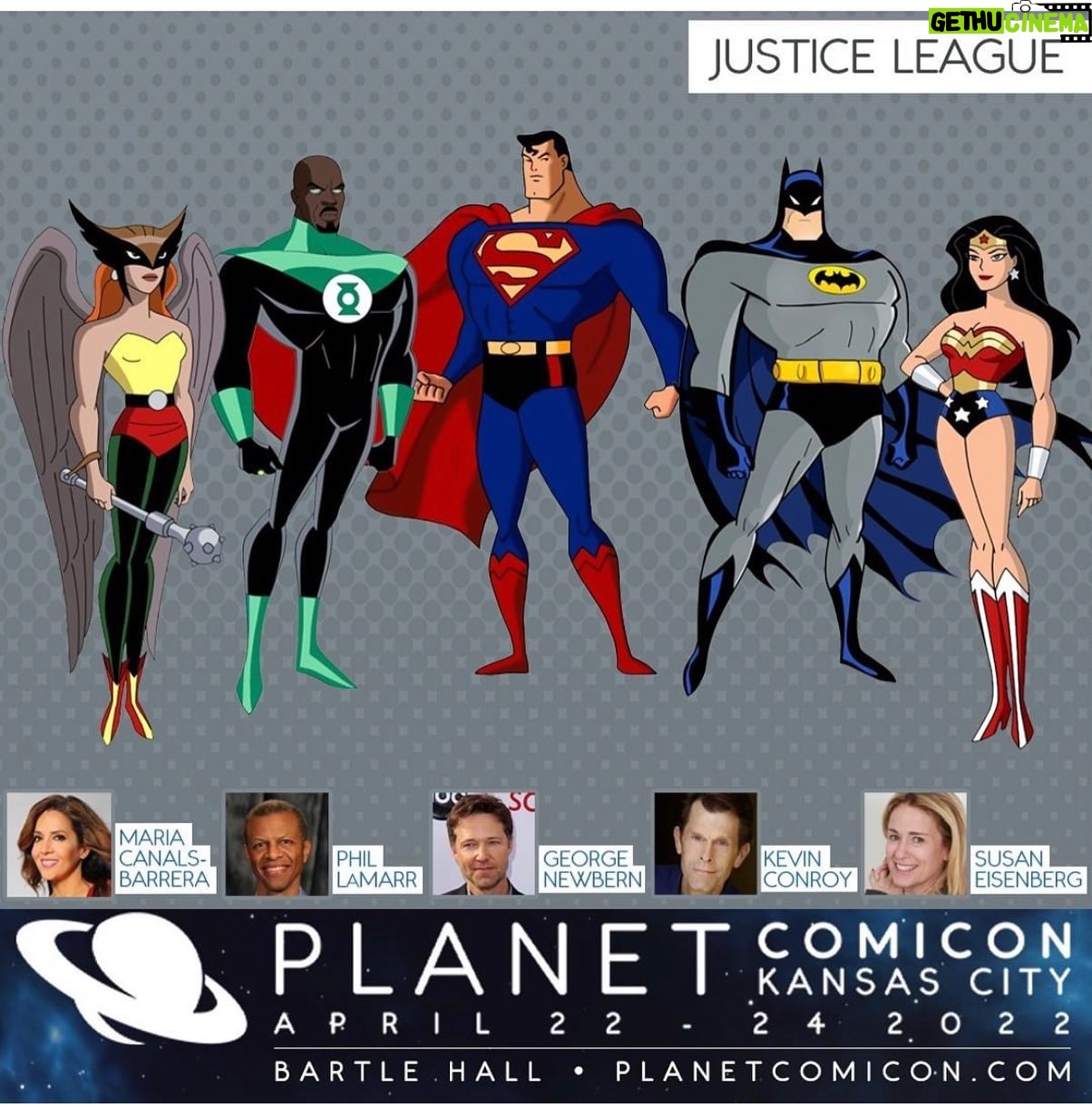 Maria Canals-Barrera Instagram - Exited for our Justice League #JLA reunion and to meet all the fans! Repost @planetcomiconofficial Planet Comicon Kansas City is thrilled to welcome FIVE stars from Justice League: The Animated Series to our April 2022 event - Kevin Conroy (Batman), Susan Eisenberg (Wonder Woman), George Newbern (Superman), Phil LaMarr (Green Lantern) and Maria Canals-Barrera (Hawkgirl). They will be with us all three days.