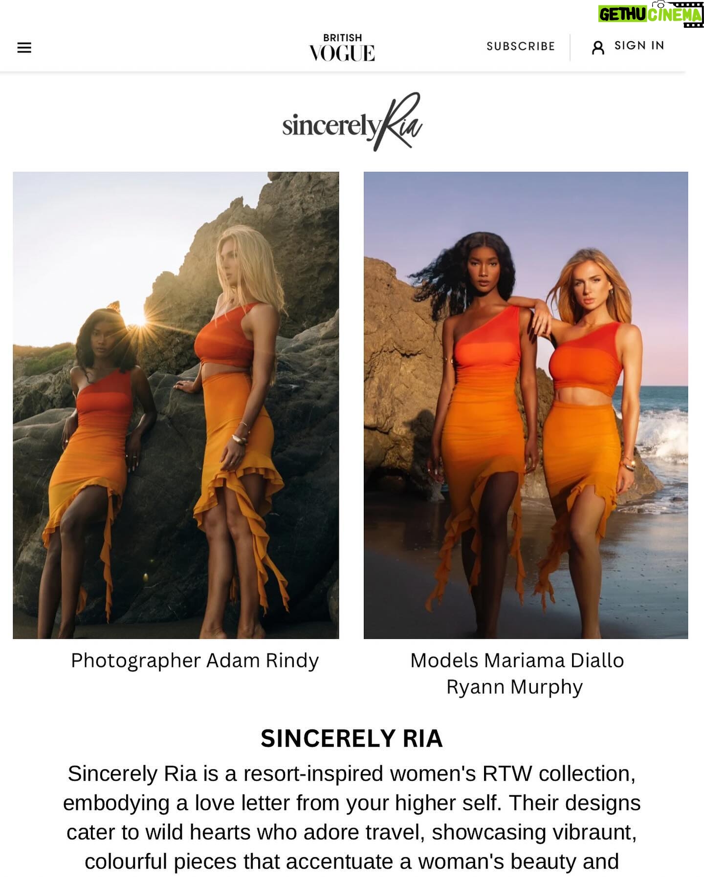 Mariama Diallo Instagram - Immigrant to a boss 🫶🏽🧡 Thank You British Vogue for including @sincerelyria.xo in your feature this month. As a small business this means so much. Thank you so much to @adamrindy for being so talented and always being down to shoot! You are a gift! @itsryannmurphy thank you for trusting me and being my model for the day. @lanimalco you do so so much and I’m forever grateful to have you. @sincerelyria.xo this is only the beginning 🫶🏽