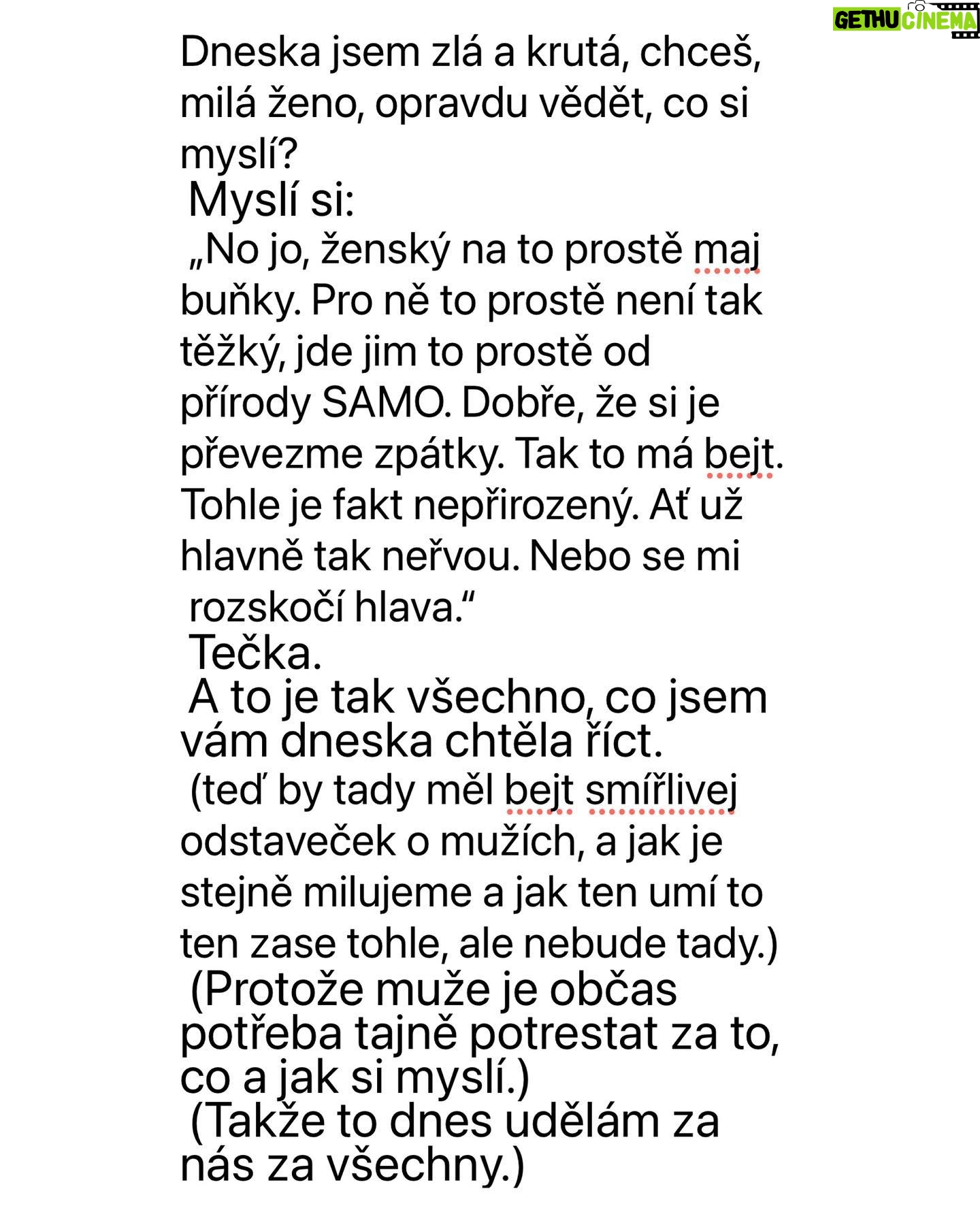 Marie Doležalová - 2.3K Likes - Pár těch článků mám a budu je sem dávat každý týden. Souhrně jim říkám “špatný matky”. Jsou tak krutě upřímný, že už je rok, dva suším v počítači. Tenhle je z nich nejhorší😂😂co si naši muži myslí? Tady to máte: #spatnymatky