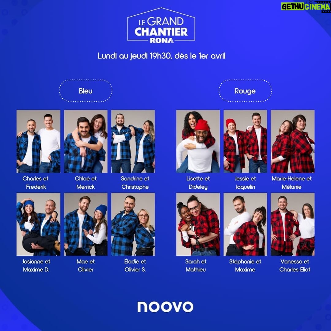 Marie-Lyne Joncas Instagram - Voici les 12 couples qui participent à la plus grande compétition de rénovation au Québec animée par @marielynejoncas! 💙🔨 Le grand chantier RONA, lundi au jeudi 19h30 dès le 1er avril sur Noovo et en rattrapage sur noovo.ca. #legrandchantierrona #noovo