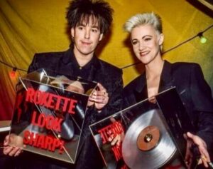 Marie Fredriksson Instagram - Getting a very weird multi platinum award for the Look Sharp! Album in 1990!Have a fab weekend y’all!🎈🎈