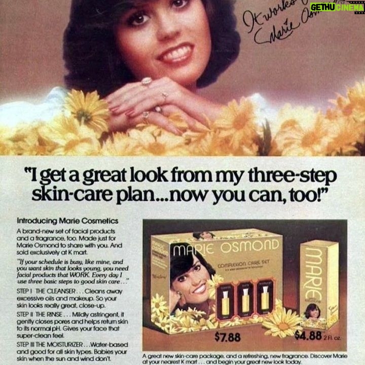 Marie Osmond Instagram - Sometimes, you all amaze me with the things you're able to find from the archives!!😂 Who remembers getting my Complexion Care Set back in 1977?? "Young, but sure of itself. It's a lot like Marie."🤣 🤣