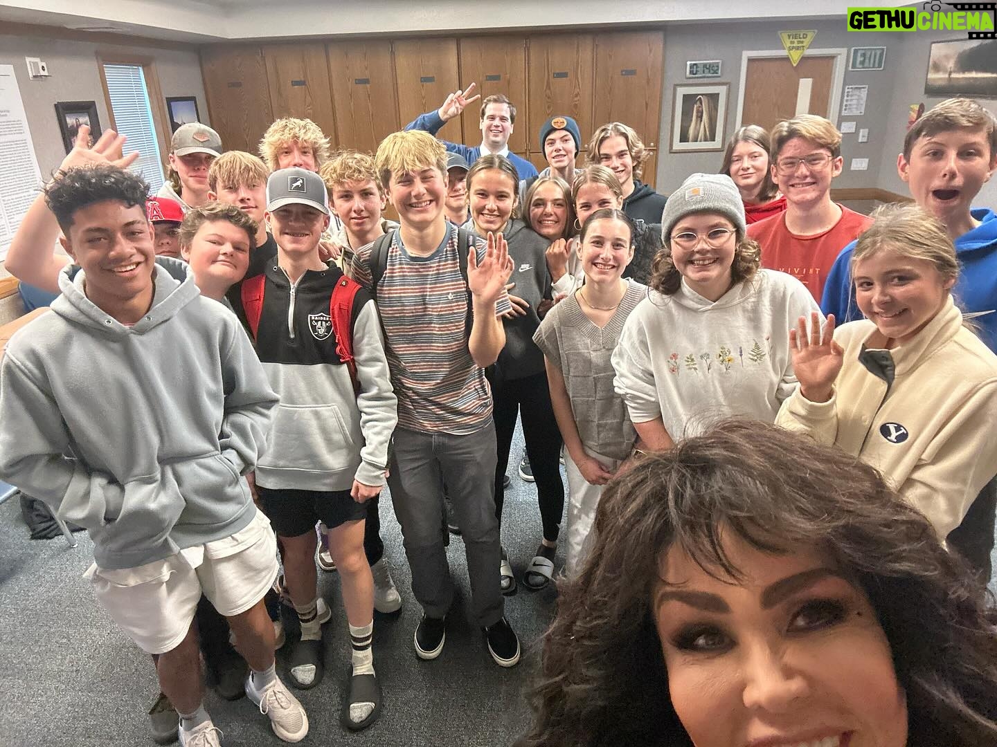 Marie Osmond - 4.2K Likes - One of my favorite things to do when up in Salt Lake is to visit my son Matthew’s seminary classes!!🥰 I love being able to watch him teach these young people and hearing their amazing testimonies of Jesus Christ!💕🤍 Make sure you check out all five photos from his classes. They’re all such amazing kids!!!!