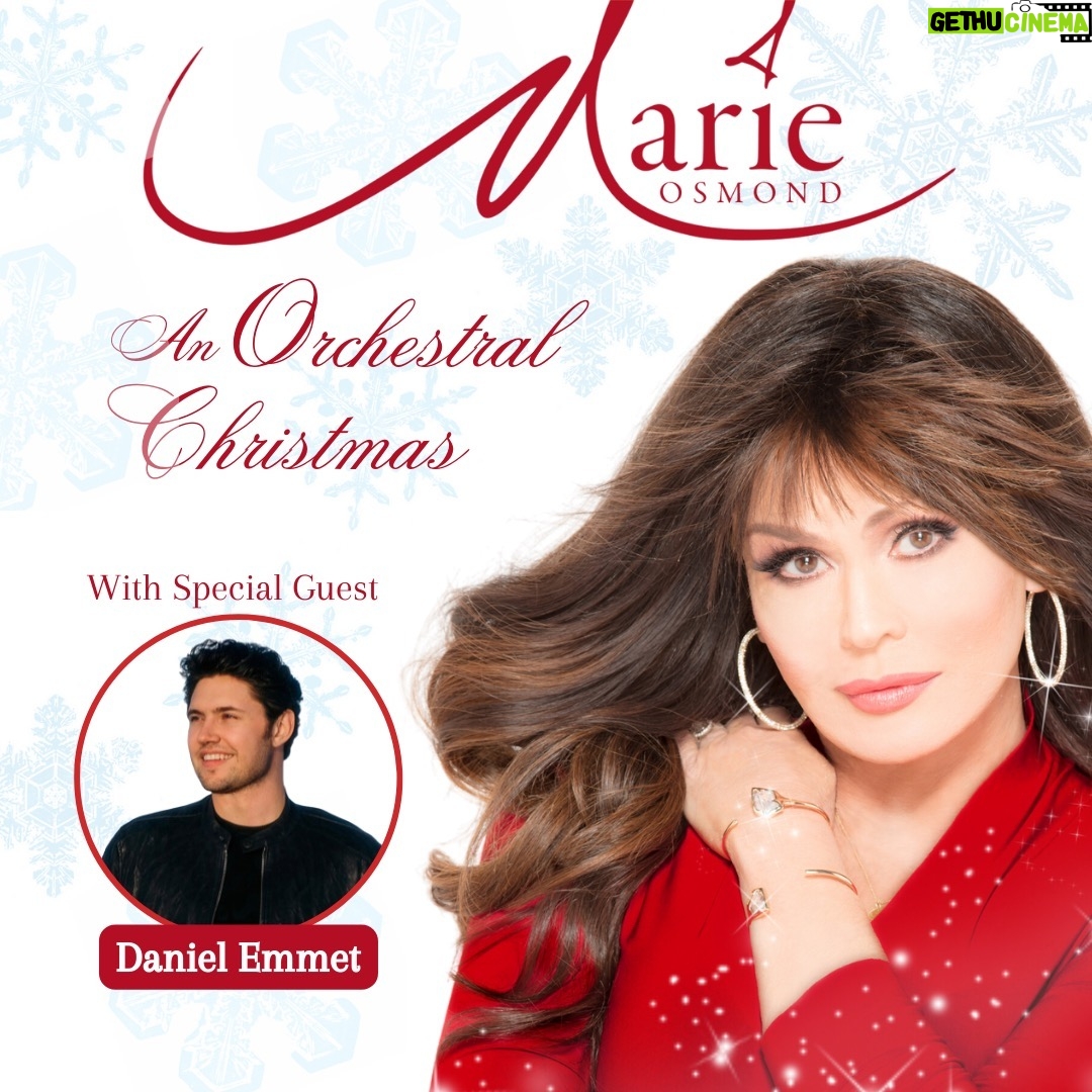 Marie Osmond Instagram - I’m so excited to have Daniel Emmet join me for my Orchestral Christmas tour this year!! He’s such an incredible talent; you’re all in for such a treat! So join us as we bring in the holiday spirit! We're going to have so much fun!!!