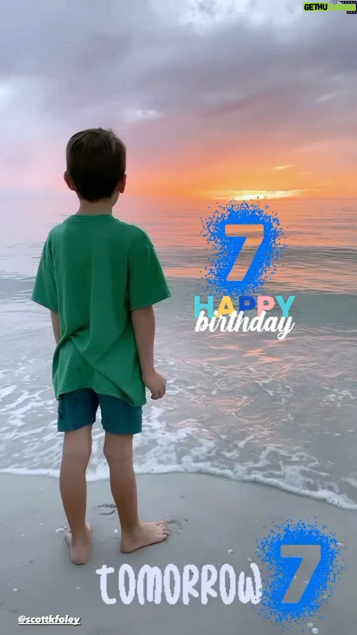 Marika Domińczyk Instagram - Our baby is 7!!! Happiest Birthday Konnie. You are the feistiest but also the sweetest. 7yrs ago you made this family complete, we love you to pieces.♥️ @scottkfoley - this happened in a blink 😆🤪💕 #timeflies #babyboy #happybirthday