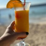 Mariloup Wolfe Instagram – Un peu de soleil aujourd’hui!!! 🌴☀️ À la vôtre! 🍹