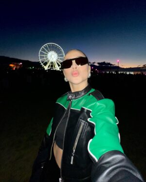 Marina Bastarache Instagram - Coachella Day 2 🖤

Outfit:
- sunnies @ferragamo_official_store 
- coat and shorts @revolve 
- bag @re.tyche @gucci 
- boots @hm