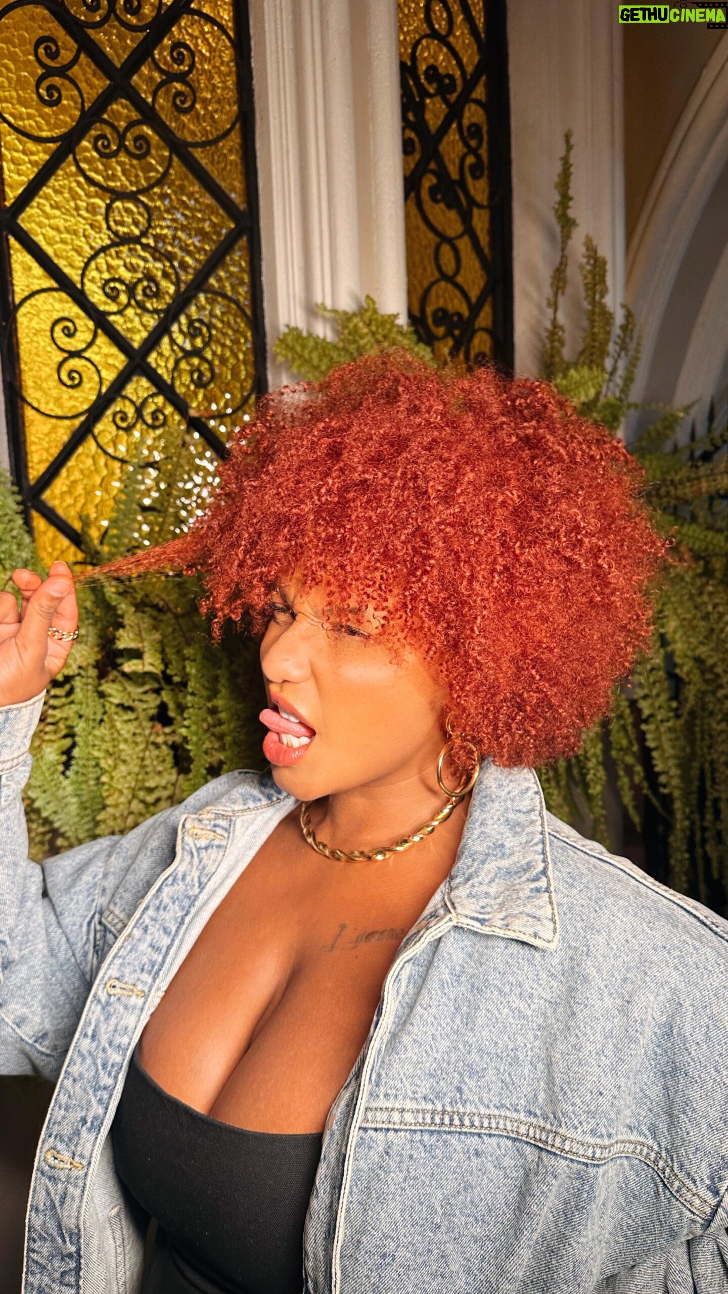 Marina Gregory Instagram - NEW HAIR ALERT 🚨 Agora estou legalmente ruiva 👩🏾🦰 nas mãos da fada @denizeduartee e prontíssima pro aniversário da Bad Mi Gostaram? Corte: @giocurlyhair Salão: @corecachosp