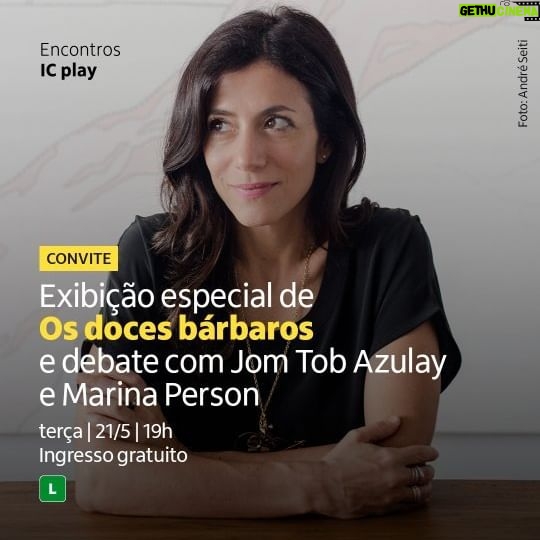 Marina Person Instagram - CONVITE ✉️ A apresentadora e cineasta Marina Person (@marinaperson) mandou um recado para todos sobre o nosso próximo “Encontros IC Play”, que exibe o filme-concerto “Os doces bárbaros”! Depois da sessão, Person conduz um bate-papo sobre a obra com o diretor, Jom Tob Azulay. Participe! 📅 terça | 21/5 | 19h 🎫 Ingressos gratuitos e já disponíveis na plataforma Inti (link na bio!). 👉 O “Encontros IC Play” é uma iniciativa da Itaú Cultural Play (@itauculturalplay) – a plataforma de streaming do IC – e tem como objetivo difundir e debater o audiovisual brasileiro nas suas mais diversas expressões e formatos. ⚠️ As atividades que estão com ingressos esgotados possuem uma fila de espera que começa a ser formada 1 hora antes do seu início. Caso ocorra alguma desistência, os lugares vagos são ocupados por ordem de chegada. Se você reservou um ingresso e não vai mais usar, faça o cancelamento para que ele fique disponível para outra pessoa!